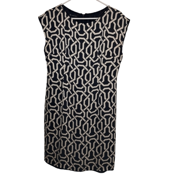 INC International Concepts Dresses & Skirts - Silk International Concepts Cocktail Party Dress 10 Black White Geometric